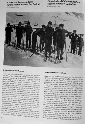 Die Chronik: Erste Skifahrer in Tujetsch
