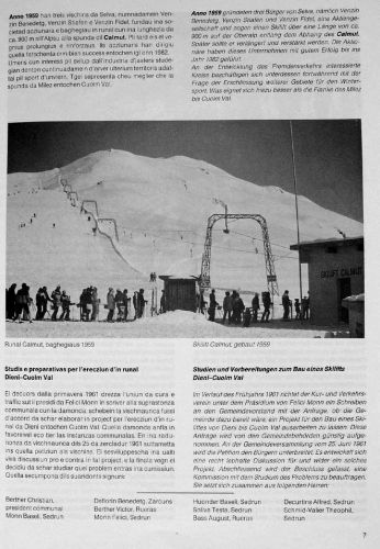 Skilift am Oberalppass 1959, erste Liftpläne in Dieni-Milez

