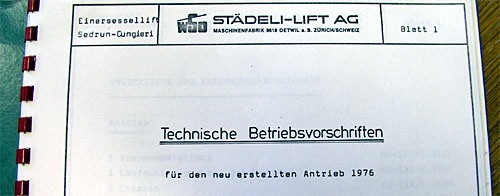 Umbau durch Städeli anno 1976 (Quelle: Bergbahnen Sedrun)
