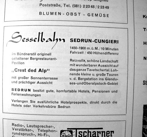 Werbung in der Terra Grischuna 3/1958 (Juni)
