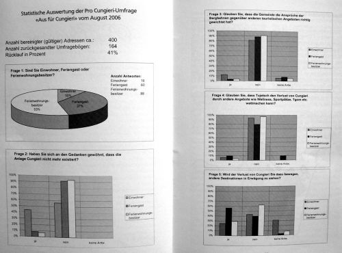 Statistik der Umfrage der "IG Pro Cungieri" ("Tuatschina" Nr. 24 vom 8.12.2006)
