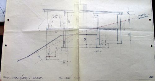 Zeichnung zum Restaurant eines Churer Architekten, 10. Juli 1956
