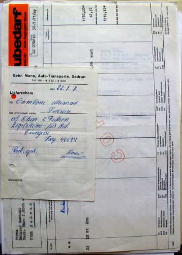 Diverse Unterlagen vom Juli 1971
