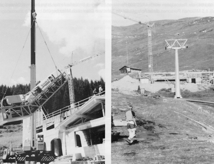 Sommer 1994: Bau der Sesselbahn (Jahresbericht Bergbahnen 1993/94)
