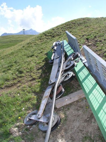 Rollenbatterie der Bergstation des linken Liftes

