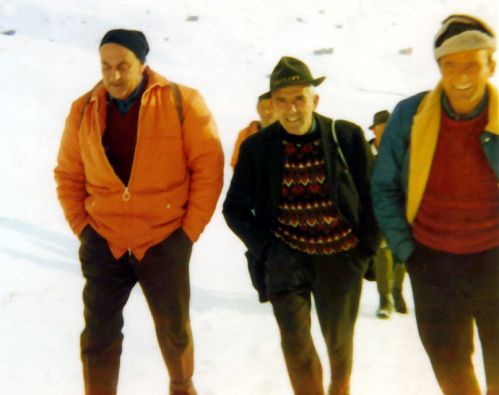 Nazi Fravi, Luis Monn, Gion Benedetg Deflorin (Bruder von Pieder und Filip), ca. 1965
