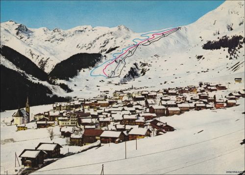 Postkarte von Sedrun, ca. 1966
