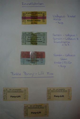 Tickets, vermutlich 1970er-Jahre
