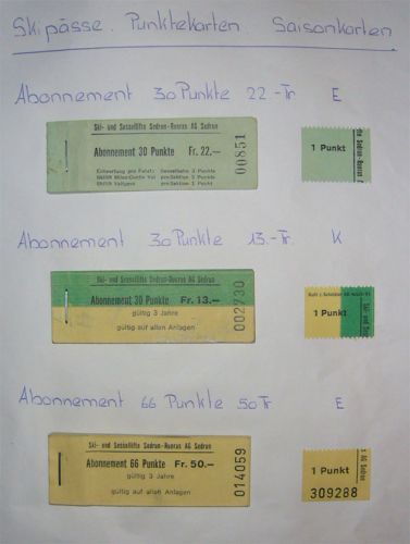 Tickets, vermutlich 1970er-Jahre

