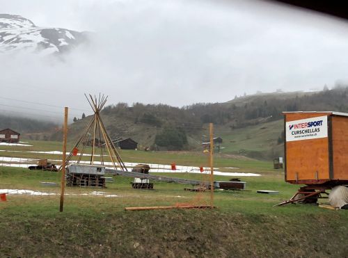 Baustelle Talstation Seilbahn Sedrun - Cungieri - Cuolm da Vi, 29. April 2018
