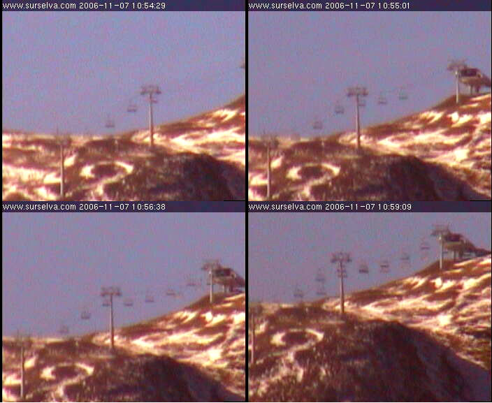 7. November: Die erste "grosse" Inbetriebnahme mit allen Sesseln (Webcam surselva.com)

