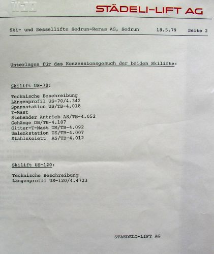 Unterlagen für das Konzessionsgesuch der Skilifte Mulinatsch und Val Val, Brief der WSO, 18. Mai 1979
