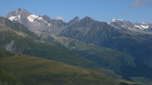 Vom Aufstieg zum Lai da Tuma im Juli 2007: Bergstation Coulm Val, Oberalpstock, Tödi
