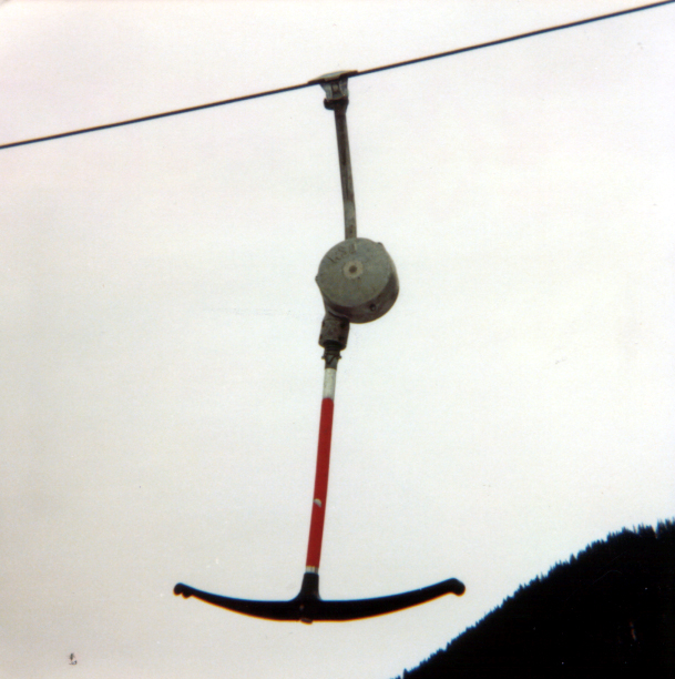 WSO-Gehänge SL-9 am Surrein-Lift, März 1983
