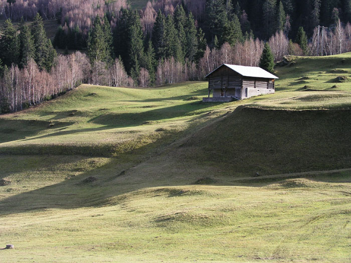 Bereich der ersten Meter des Lifts (November 2005) - der Stall ist der selbe wie auf den ersten Schwarzweissfotos weiter oben
