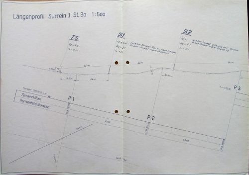 Längenprofil, Teil 1: Talstation, Stützen 1 und 2
