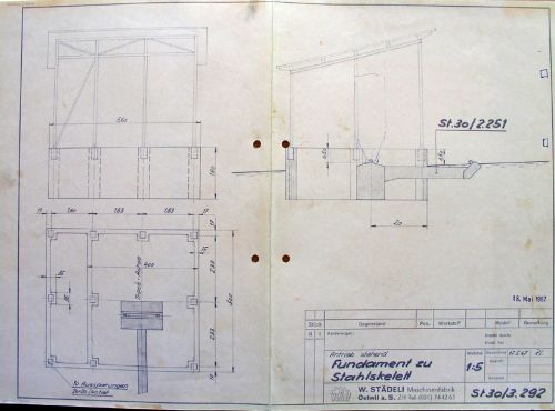 Pläne zur Talstation - datiert 17.5.1967, wohl kurz vor dem Bau.
