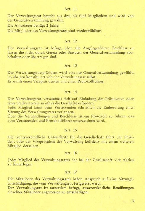 Dem Emissionsprospekt beigelegte Statuten, Seite 3
