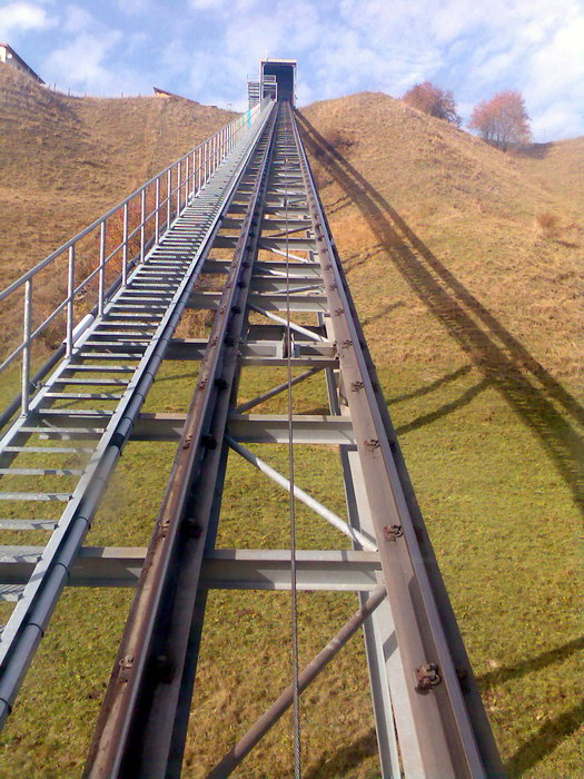 Standseilbahn der Alp Transit AG (NEAT), Oktober 2008
