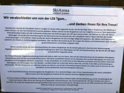 Abschied von der Seilbahn Tgom für den Publikumsverkehr (21. Oktober 2018)
