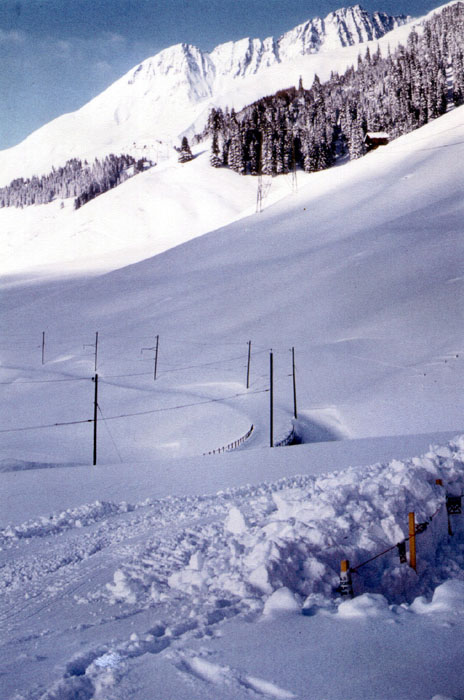 Der grosse Schnee im Februar 1983: Die Zufahrt nach Dieni ist zu...
