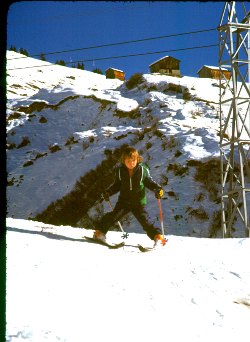 Frühling 1976, Skilift Drun: Der Verfasser dieser Zeilen lernt Skifahren
