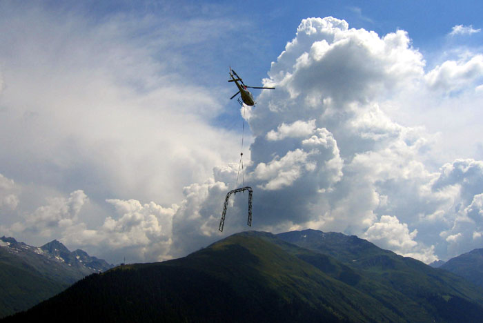 Demontage Skilift Drun, 12. Juli 2006 - Foto: Bergbahnen Sedrun
