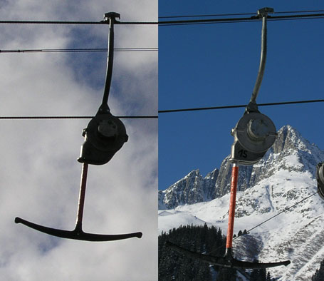 Irgendwie sind diese Bügelgriffe extrem kurz... was ist da geschehen? Oktober 2006 (links), Dezember 2005 (rechts)
