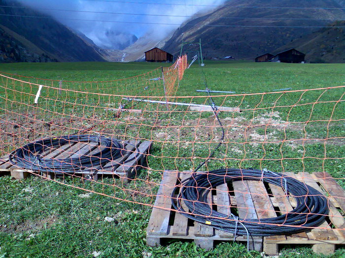 Das Seil liegt ab Stütze 1 am Boden (6. Oktober 2007)
