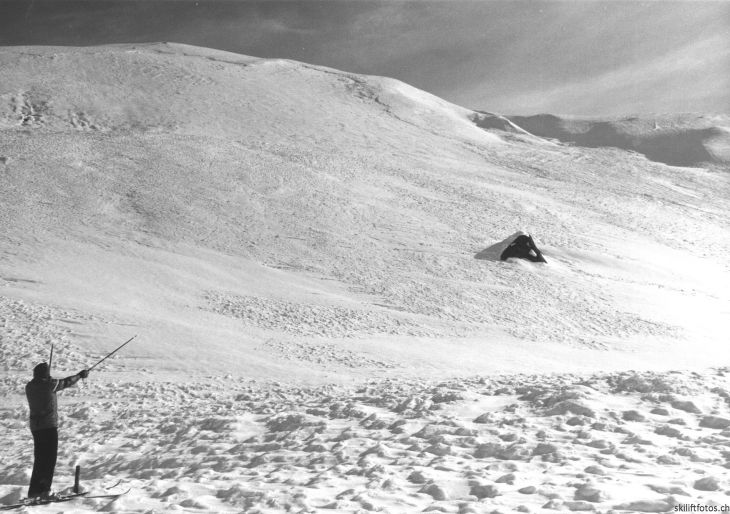 Erinnerungen an die Anfänge der Anlagen im Val Val: Evaluation von Lawinenhängen, 1978
