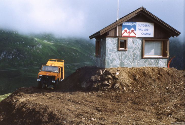 Bau der Sesselbahnen im Val Val, Herbst 1988 (Archiv Vitus Lutz)
