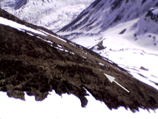 2004: Ex-Trassee und Betonsockel des alten Skilifts im Val Val immer noch sichtbar
