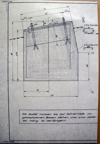 Mastensockel (Zeichnung vom 23.7.1965)
