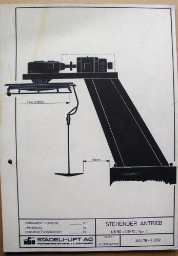 Stehender Antrieb WSO US-50/US-70, Zeichnung vom 21.2.1977
