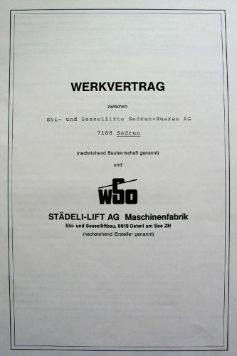 Werkvertrag Bergbahnen-WSO, 31. Januar 1980
