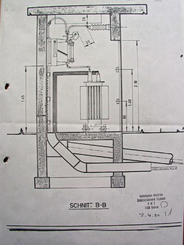 Zeichnung des Elektrizitätswerks Tujetsch, 2.4.1980
