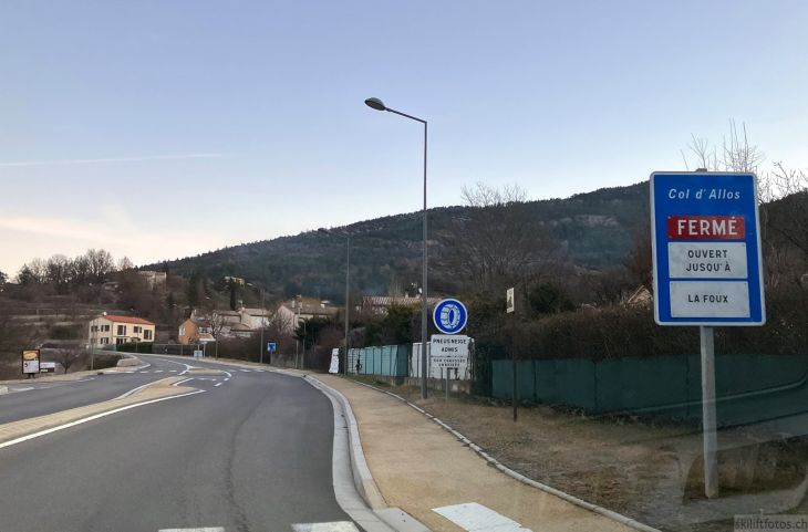 Anfahrt ins Val d'Allos, Castellane, 31. Januar 2024
