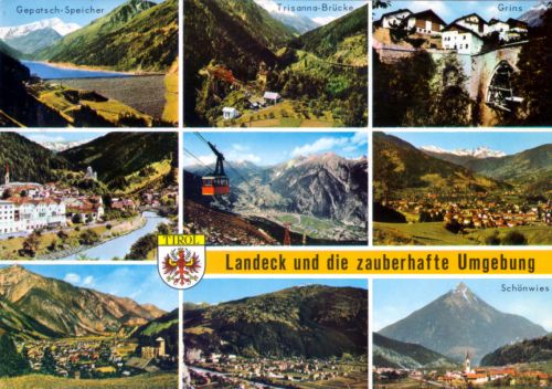 Postkarte Landeck, gestempelt 1971 (Foto Risch-Lau, Bregenz, Nr. 24496)
