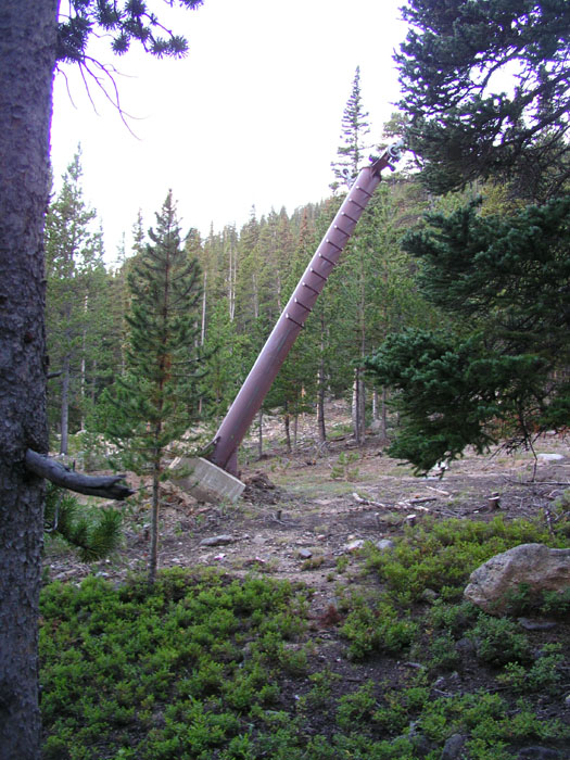 Stütze zwei, schon arg in Schräglage
