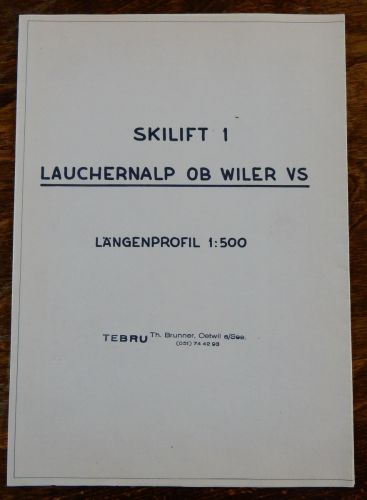 Plan des Skiliftes Lauchernalp, der von Theo Brunner 1964 erbaut wurde. Er lief bis 2017.
