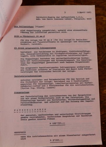 Skima-Offerte für einen Skilift "Lauchernalp in Richtung Hockenhorn" vom 5.4.1963
