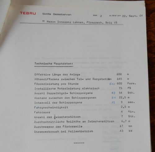 Offerte vom 22.9.1964 von Theo Brunner z.H. Notar Lehner 
