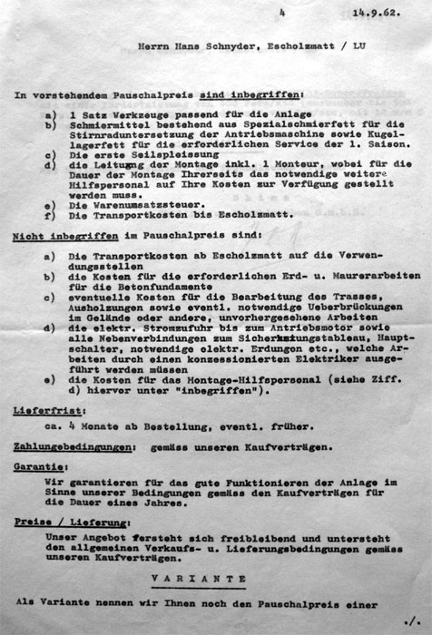 Offerte der Firma Skima für die Erstellung eines Skiliftes "Skima-Matic 40" in Escholzmatt LU (14.9.1962). [url=http://2004.jouph.ch/d/expos/?sub=1&id=64]Hier übrigens noch ein schönes Bild aus dem nahen Schüpfheim[/url].

