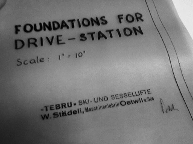 "Foundations for Drive-Station", Tebrz war damals bei WSO in Oetwil eingemietet
