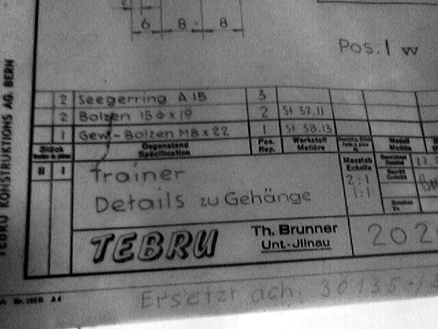 "Trainer, Details zu Gehänge" - interessant, dass spätere Skima-Lifte ebenfalls die Bezeichnung "Trainer" hatten!
