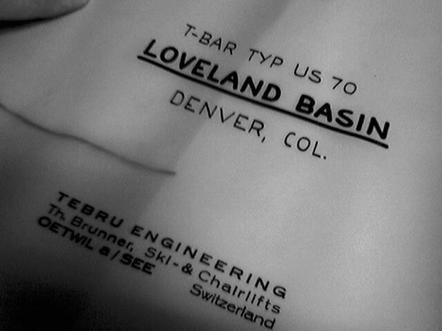 "T-Bar Typ US 70 Loveland Basin, Denver, Col."
