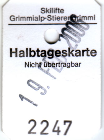 Halbtageskarte Grimmialp, 2006
