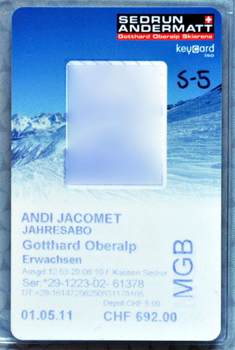 Jahreskarte Sedrun 2010/11

