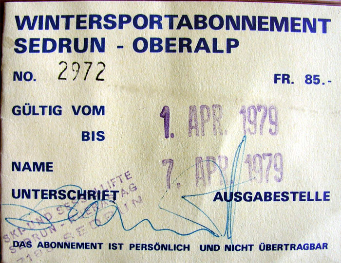 Mehrtageskarte, April 1979
