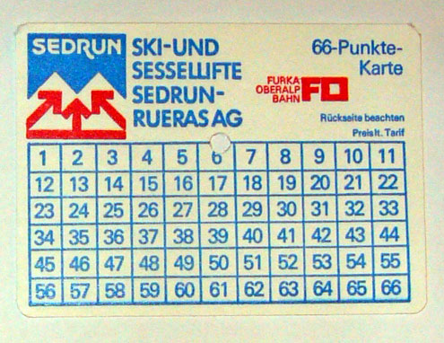 Punktekarte, Skidata-System ab 1983
